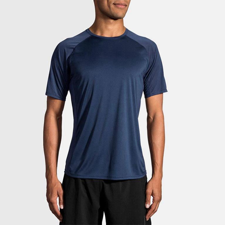 Brooks Stealth Mens Short Sleeve Running Shirt Ireland Blue (GVNS-52013)